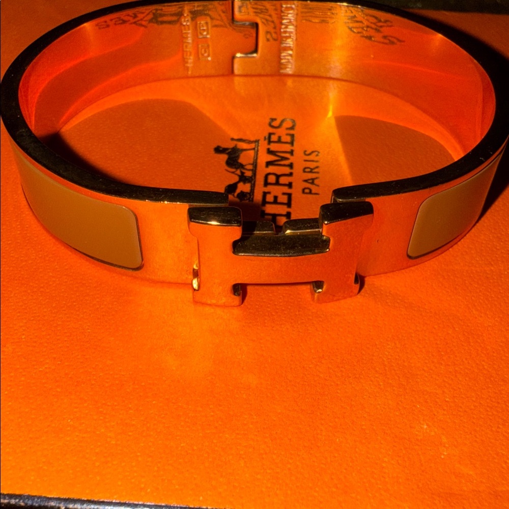 Hermes Orange and Gold Men's Bracelet